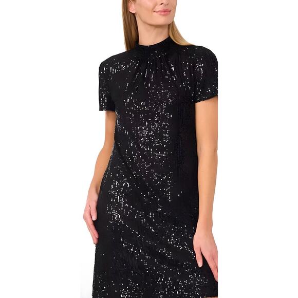 Cece Full Sequin Cocktail Dress Ties In The Back Size M Retail $ 119 - Picture 1 of 2
